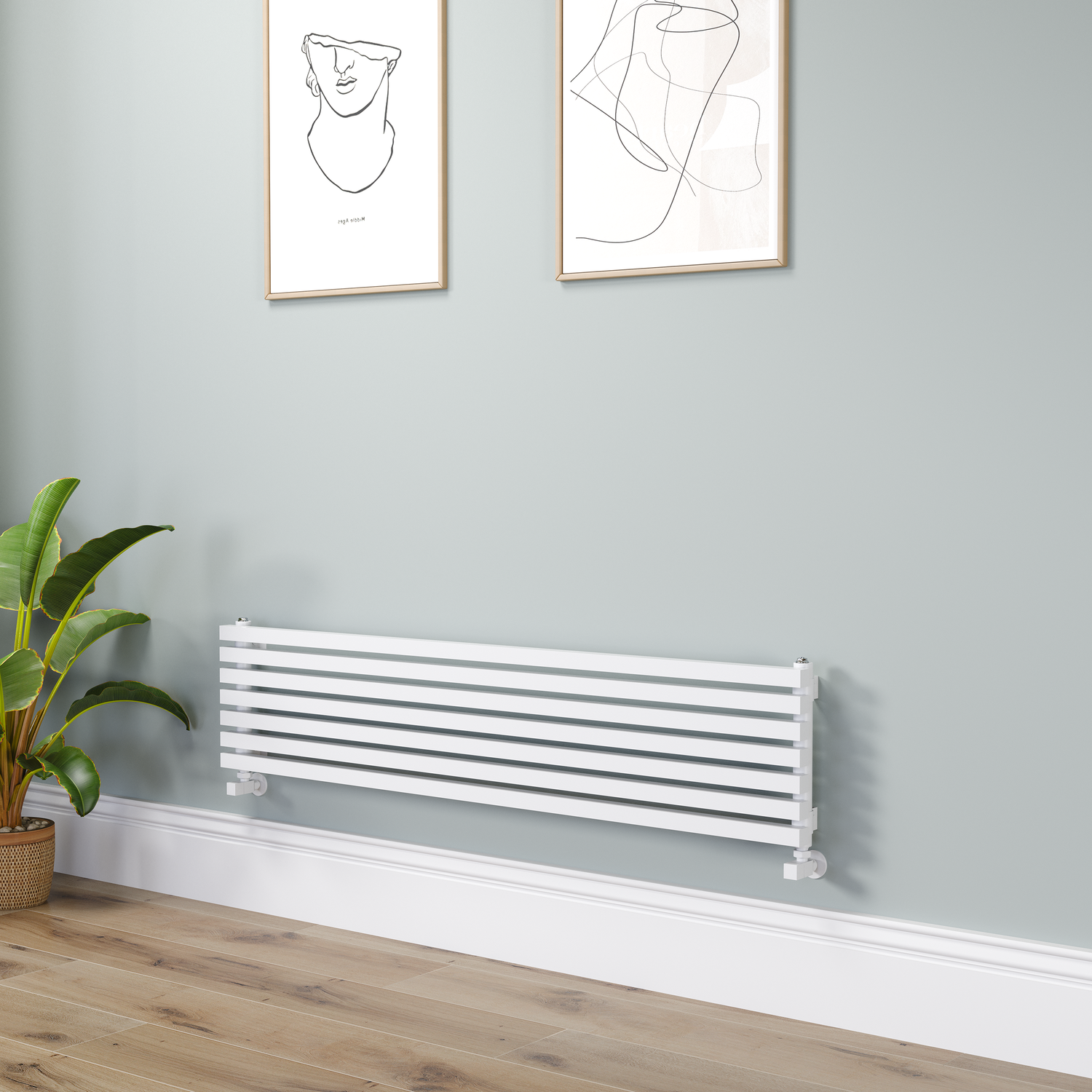 1400 Shower Radiator Ravello Linea White Square Designer Radiator 315x1400mm Single Panel ...