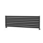Riace Linea Midnight Black Flat Designer Radiator 490x1600mm Single Panel 2952 BTU - Horizontal Bars