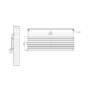 Riace Linea Midnight Black Flat Designer Radiator 490x1600mm Single Panel 2952 BTU - Horizontal Bars