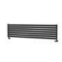 Sorrento Linea Black Oval Designer Radiator 413x1600mm Single Panel 2645 BTU - Horizontal Bars