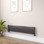 Ravello Midnight Black Square Designer Radiator 315x1600mm Single Panel 2297 BTU