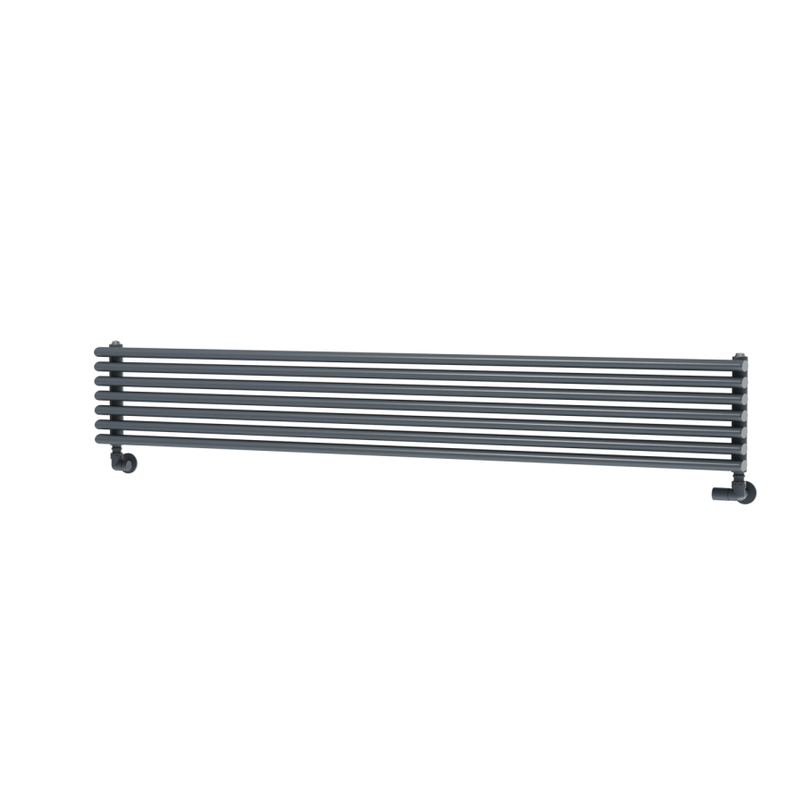 Ventura Dark Grey Anthracite Oval Unique Designer Radiator 245x1600mm Single Panel 2171 BTU