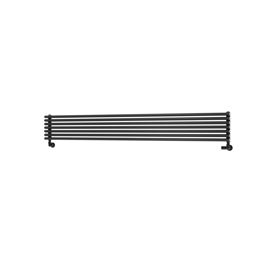Ventura Midnight Black Oval Unique Designer Radiator 245x1800mm Single Panel 2478 BTU