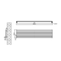 Sorrento Linea Anthracite Oval Designer Radiator 413x1800mm Single Panel 2980 BTU - Horizontal Bars