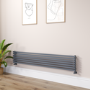 Ravello Dark Grey Anthracite Square Designer Radiator 315x1800mm Single Panel 2556 BTU
