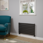 Riace Midnight Black Flat Designer Radiator 490x800mm Single Panel 1546 BTU