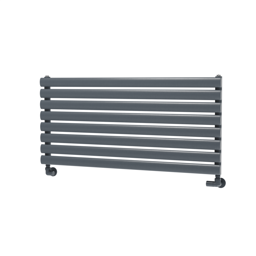Sorrento Dark Grey Anthracite Oval Designer Radiator 472x1000mm Single ...