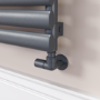 Sorrento Dark Grey Anthracite Oval Designer Radiator 472x1200mm Single Panel 2294 BTU