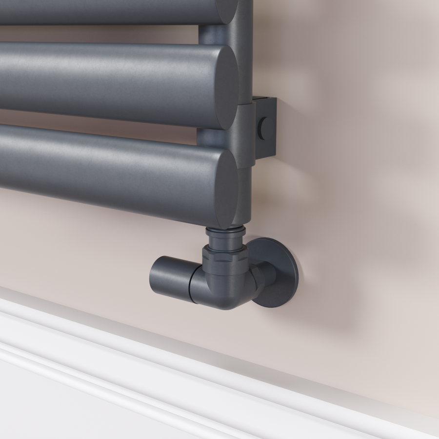 Sorrento Dark Grey Anthracite Oval Designer Radiator 472x1200mm Single Panel 2294 BTU