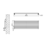 Sorrento Linea Anthracite Oval Designer Radiator 472x1400mm Single Panel 2655 BTU - Horizontal Bars