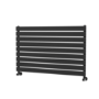 Riace Linea Midnight Black Flat Designer Radiator 630x1000mm Single Panel 2433 BTU - Horizontal Bars