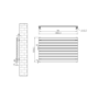 Riace Linea Midnight Black Flat Designer Radiator 630x1000mm Single Panel 2433 BTU - Horizontal Bars