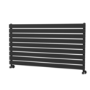 Riace Linea Midnight Black Flat Designer Radiator 630x1200mm Single Panel 2881 BTU - Horizontal Bars