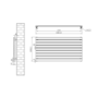 Riace Linea Midnight Black Flat Designer Radiator 630x1200mm Single Panel 2881 BTU - Horizontal Bars