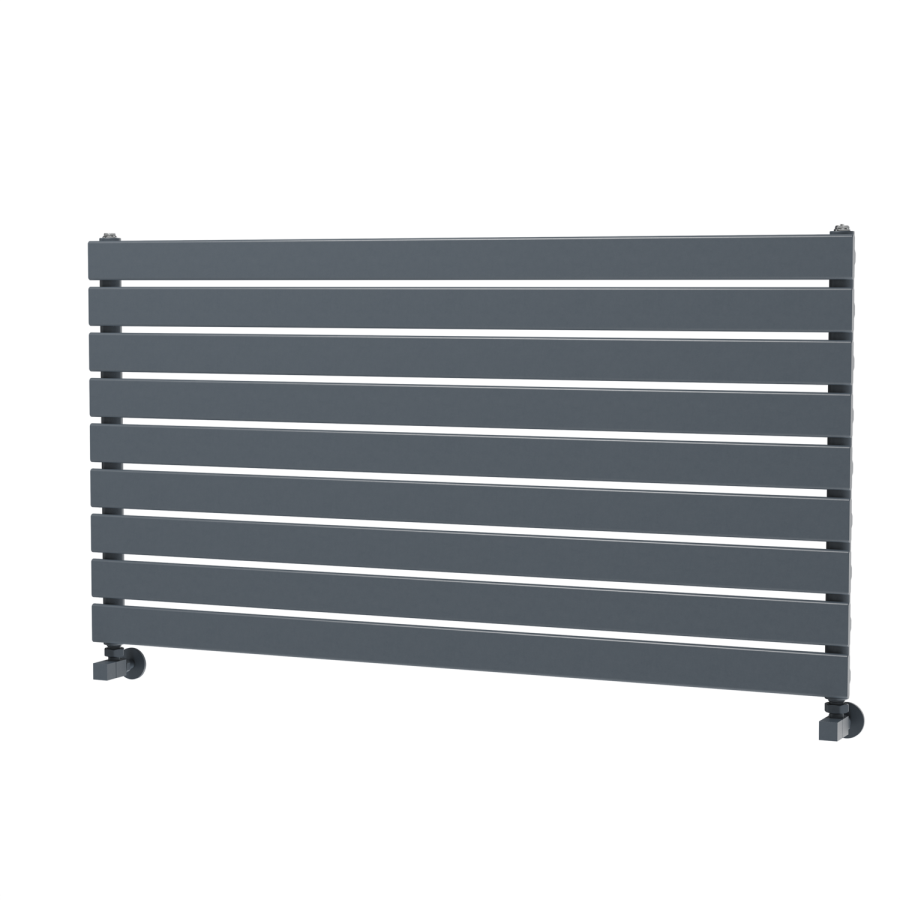 Riace Dark Grey Anthracite Flat Designer Radiator 630x1200mm Single Panel 2881 BTU