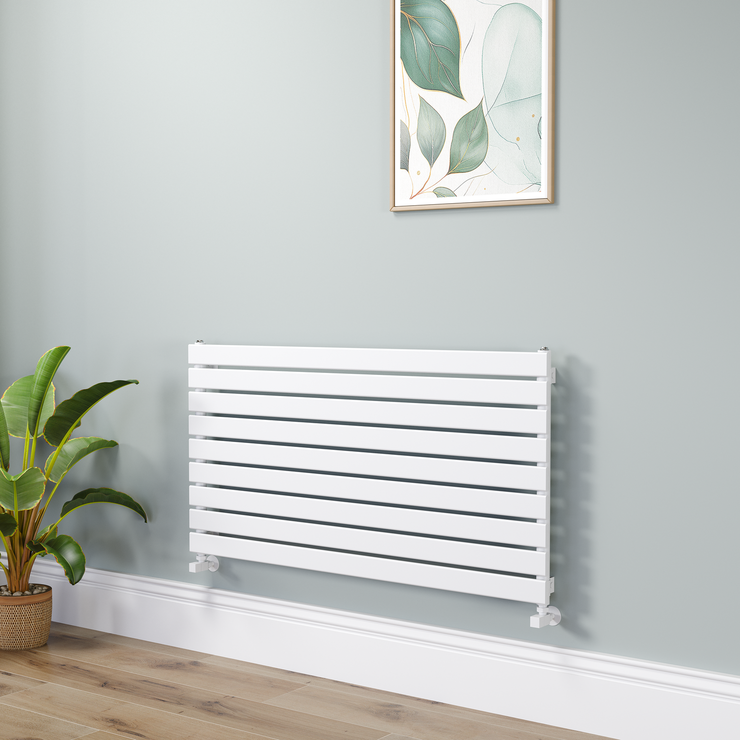 Riace White Flat Designer Radiator 630X1200mm Single Panel 2881 Btu