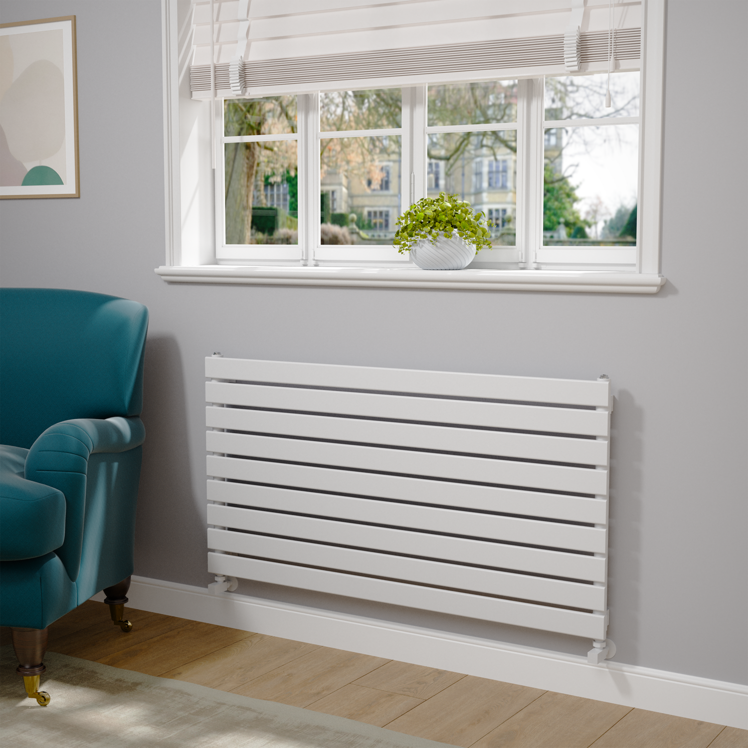 Riace Linea White Flat Designer Radiator 630x1200mm Single Panel 2881 ...