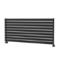 Riace Linea Midnight Black Flat Designer Radiator 630x1400mm Single Panel 3331 BTU - Horizontal Bars