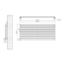 Riace Linea Midnight Black Flat Designer Radiator 630x1400mm Single Panel 3331 BTU - Horizontal Bars
