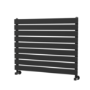 Riace Linea Midnight Black Flat Designer Radiator 630x800mm Single Panel 1990 BTU - Horizontal Bars