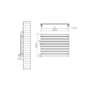 Riace Linea Midnight Black Flat Designer Radiator 630x800mm Single Panel 1990 BTU - Horizontal Bars
