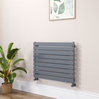 Riace Dark Grey Anthracite Flat Designer Radiator 630x800mm Single Panel 1990 BTU