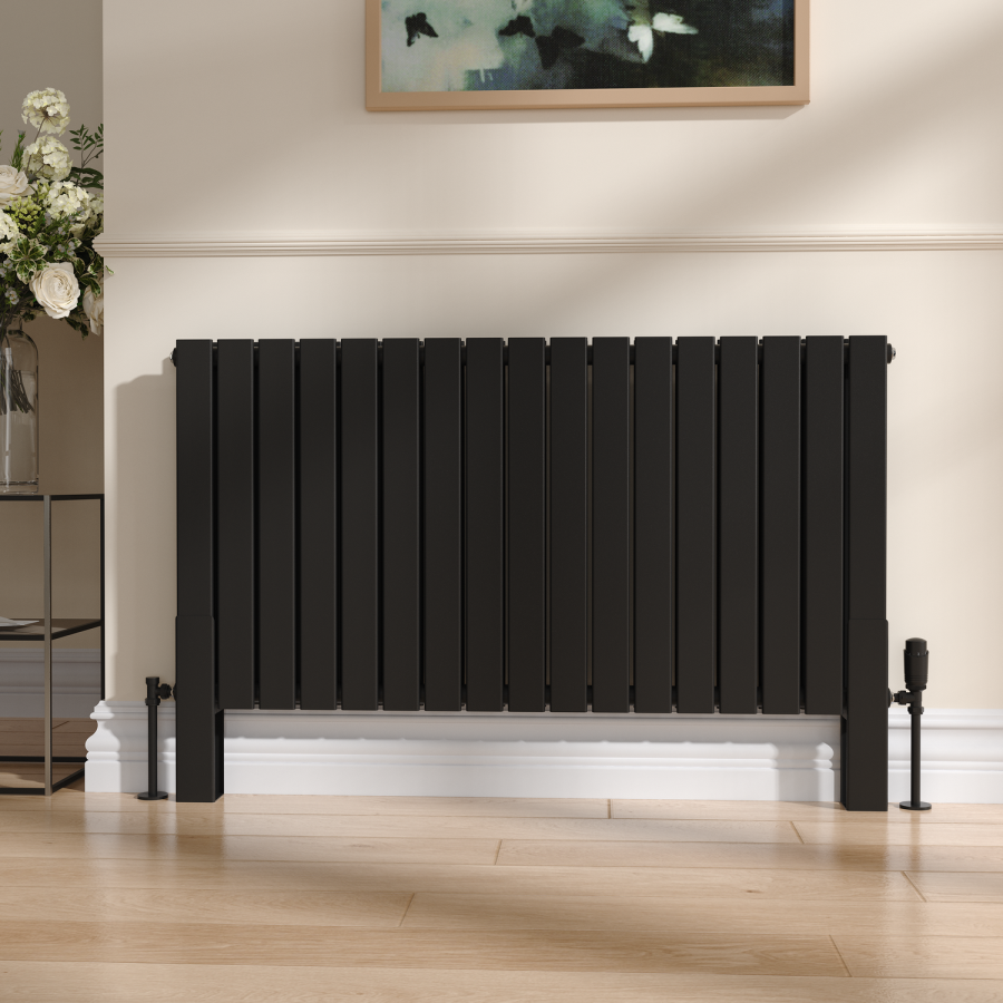 Feature Radiator Feet Riace Black Designer Radiator Feet -Suitable for Flat Double Panel ...