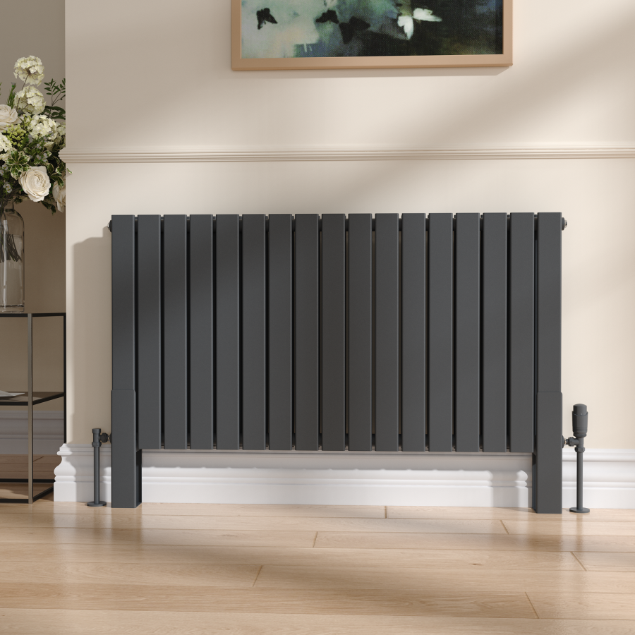 Riace Anthracite Designer Radiator Feet -Suitable for Flat Double Panel Radiator