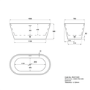 Freestanding Double Ended Bath 1500 x 750mm - Riley