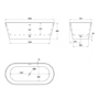 Freestanding Double Ended Bath 1645 x 740mm - Riley