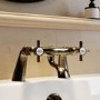 Antique Brass Traditional Bath Filler - Ripley