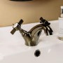 Antique Brass Crosshead Mono Basin Mixer Tap - Ripley