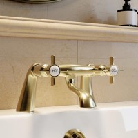 Brushed Brass Traditional Bath Filler - Ripley