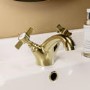 Brushed Brass  Crosshead Mono Basin Mixer Tap - Ripley