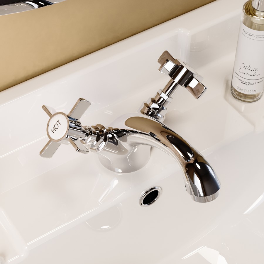 Chrome Crosshead Mono Basin Mixer Tap - Ripley