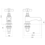 Chrome Crosshead Basin Pillar Taps - Ripley