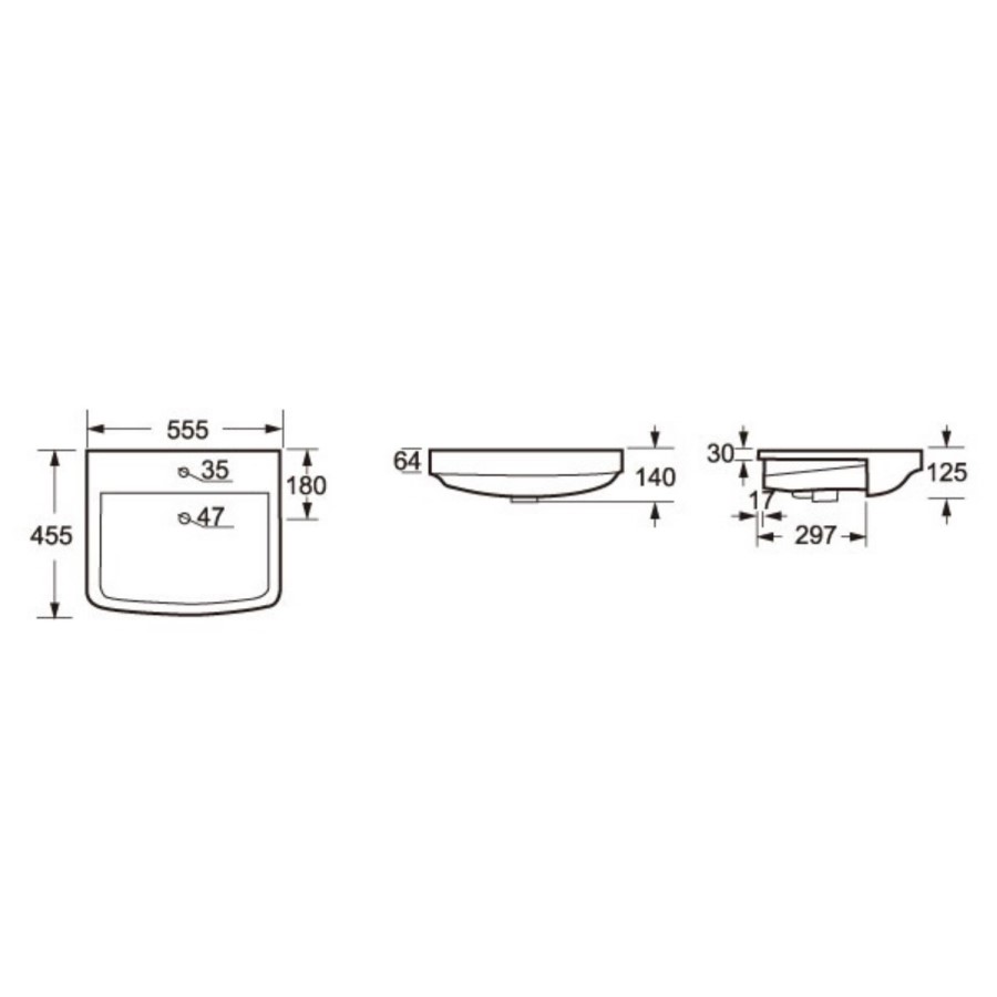 Davana Semi Recessed Sink - 1 Tap Hole