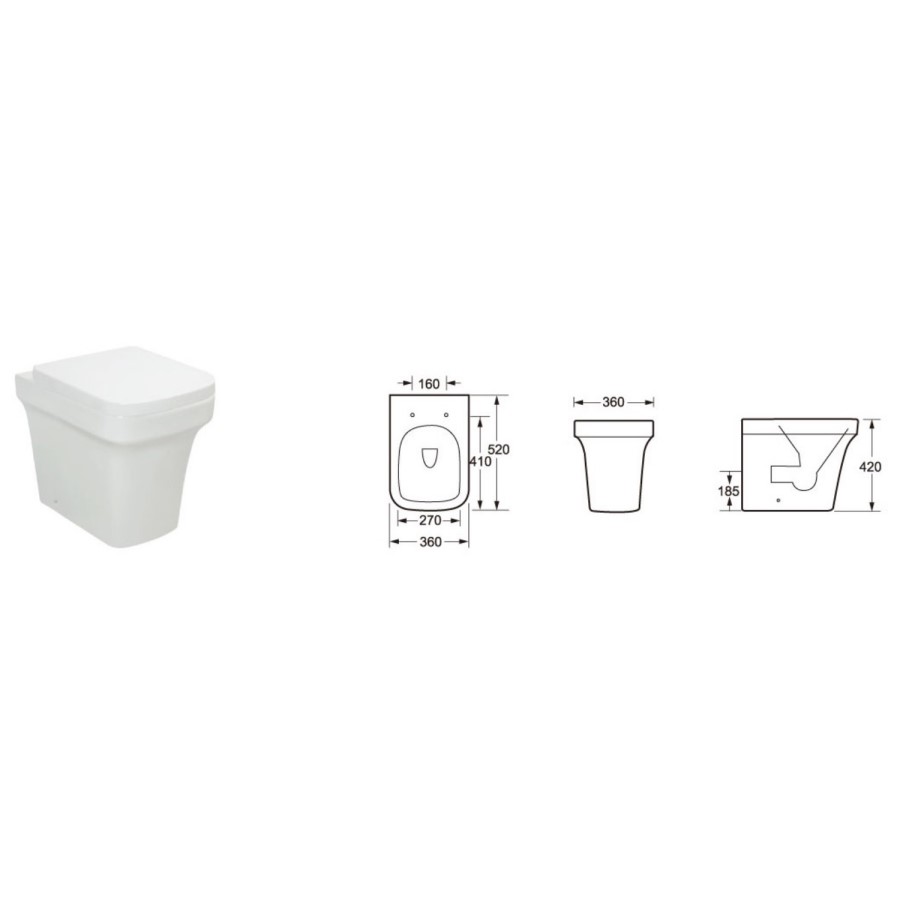 Davana Back To Wall Toilet with Soft Close Seat