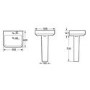 Full Pedestal Basin - 1 Tap Hole - Square - Davana