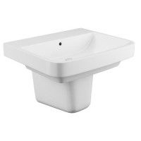 Davana Wall Mount Sink with Semi Pedestal - 1 Tap Hole Davana Wall Mount Sink with Semi Pedestal - 1 Tap Hole