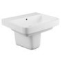 Davana Wall Mount Sink with Semi Pedestal - 1 Tap Hole