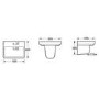 Davana Wall Mount Sink with Semi Pedestal - 1 Tap Hole