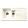 1.5 Bowl White Ceramic Kitchen Sink with Reversible Drainer - Reginox