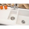 1.5 Bowl White Ceramic Kitchen Sink with Reversible Drainer - Reginox