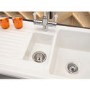 1.5 Bowl White Ceramic Kitchen Sink with Reversible Drainer - Reginox