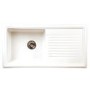 Single Bowl White Ceramic Kitchen Sink with Reversible Drainer - Reginox