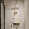RMPBDIV8 Triton Push Button Bar Diverter Thermostatic Mixer Shower Set - Brass