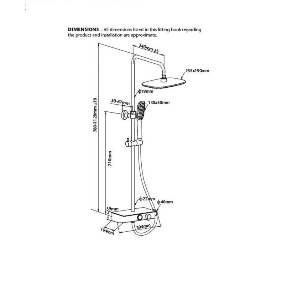Triton Push Button Bar Diverter Thermostatic Mixer Shower Set - Brass