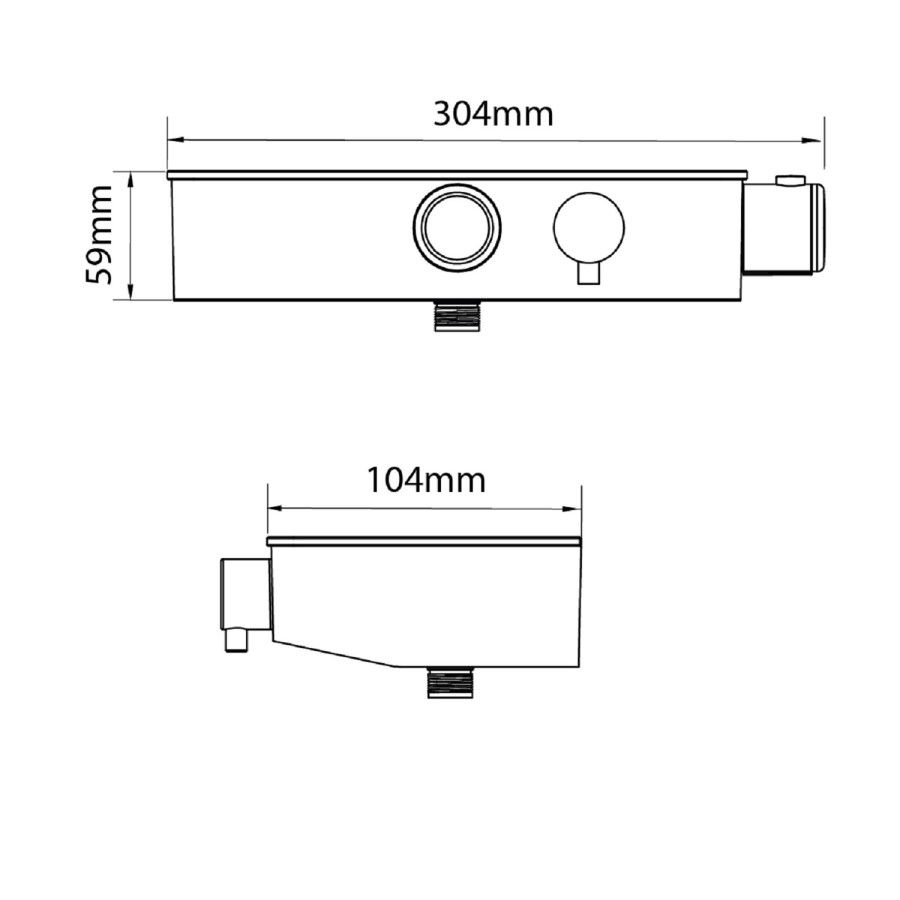 Triton Push Button Bar Diverter Thermostatic Mixer Shower Set - Brass