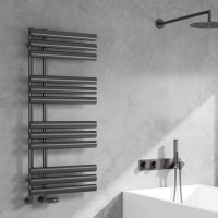 Reina Chisa Gunmetal Designer Towel Radiator - 1130 x 500mm Reina Chisa Gunmetal Designer Towel Radiator - 1130 x 500mm